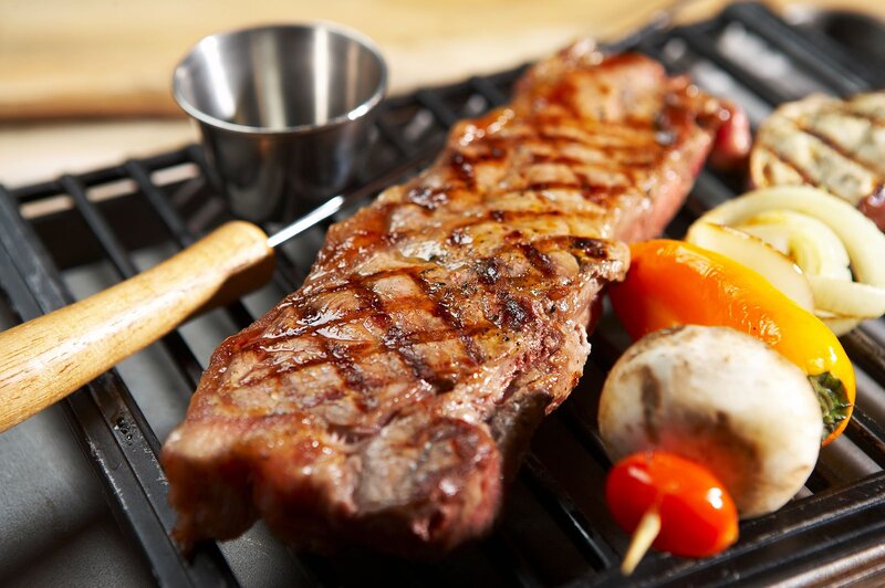 Grilled Steak on Grill