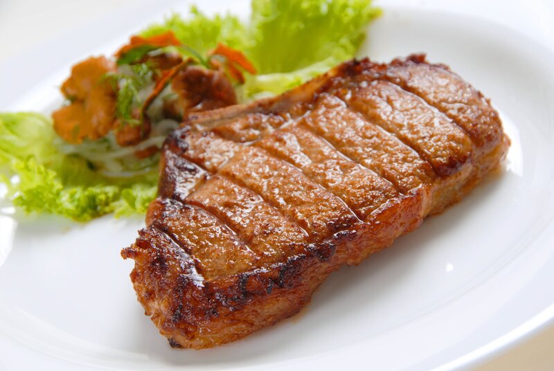 Grilled Steak on Plate — Brown