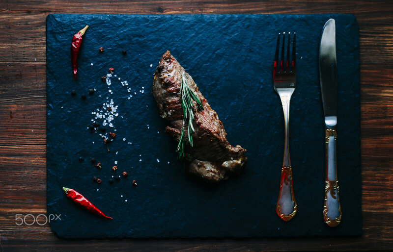 Grilled Steak on Slate