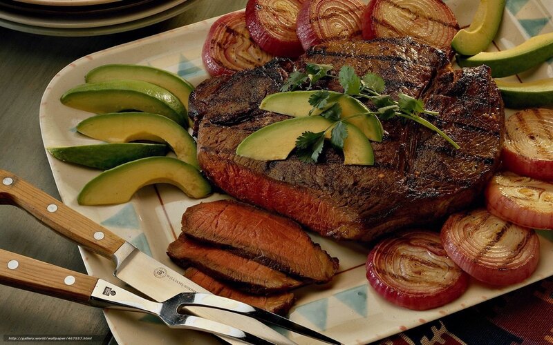 Grilled Steak with Avocado — Brown