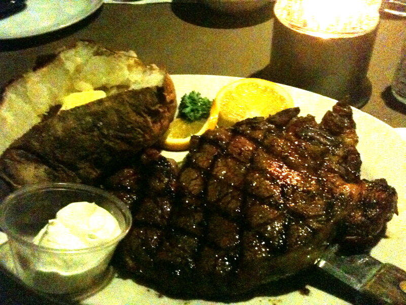 Grilled steak with baked potato