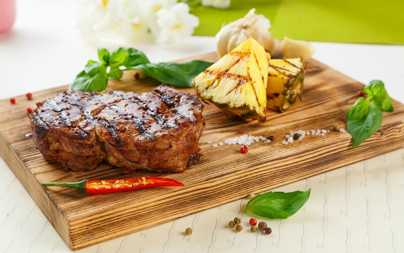 Grilled Steak with Pineapple