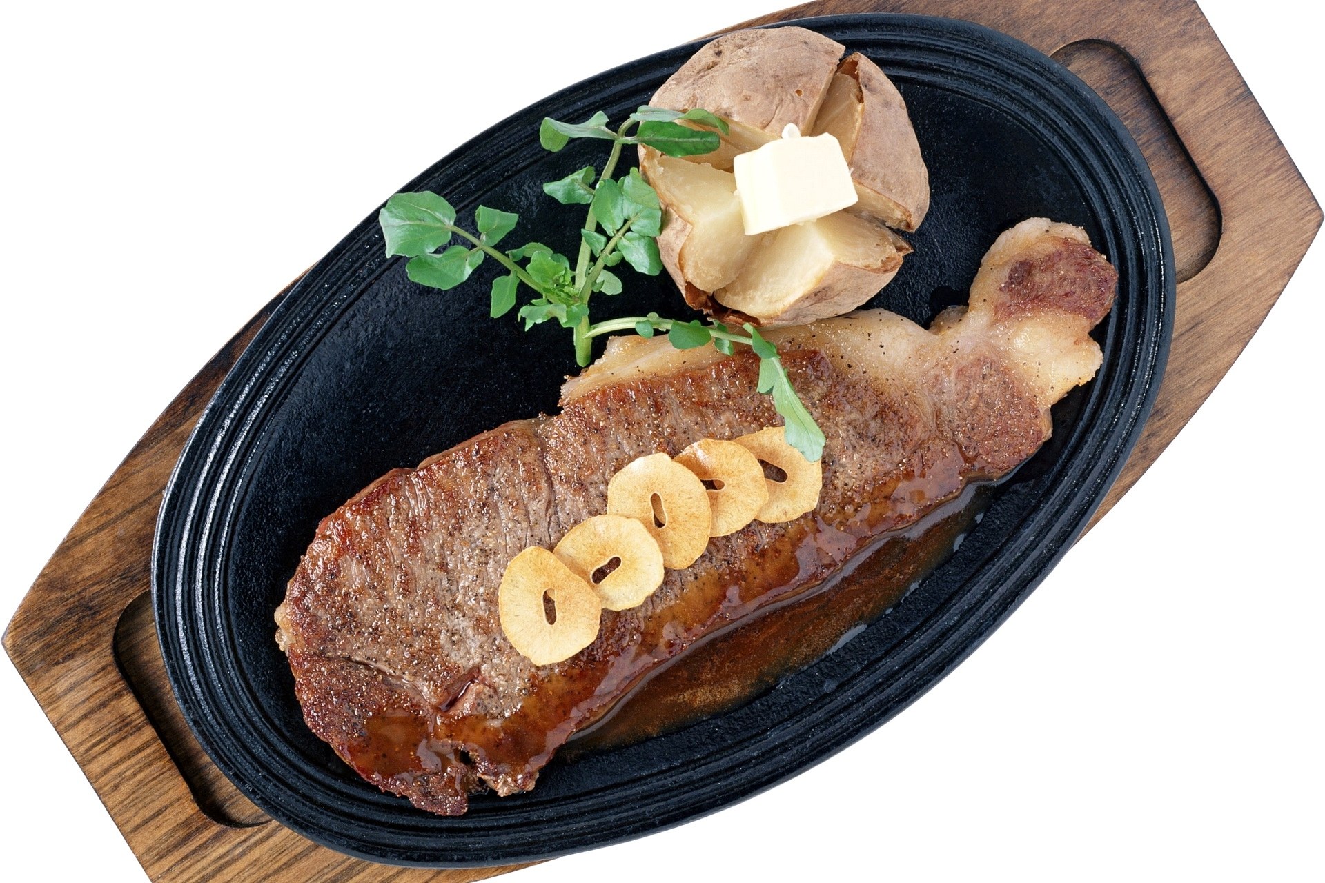 Grilled steak with potato