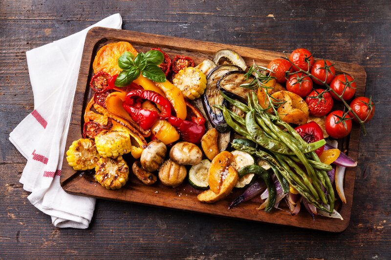 Grilled Vegetables on Board