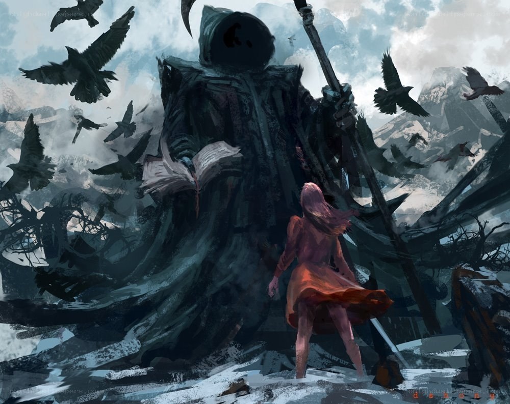 Grim Reaper and a girl