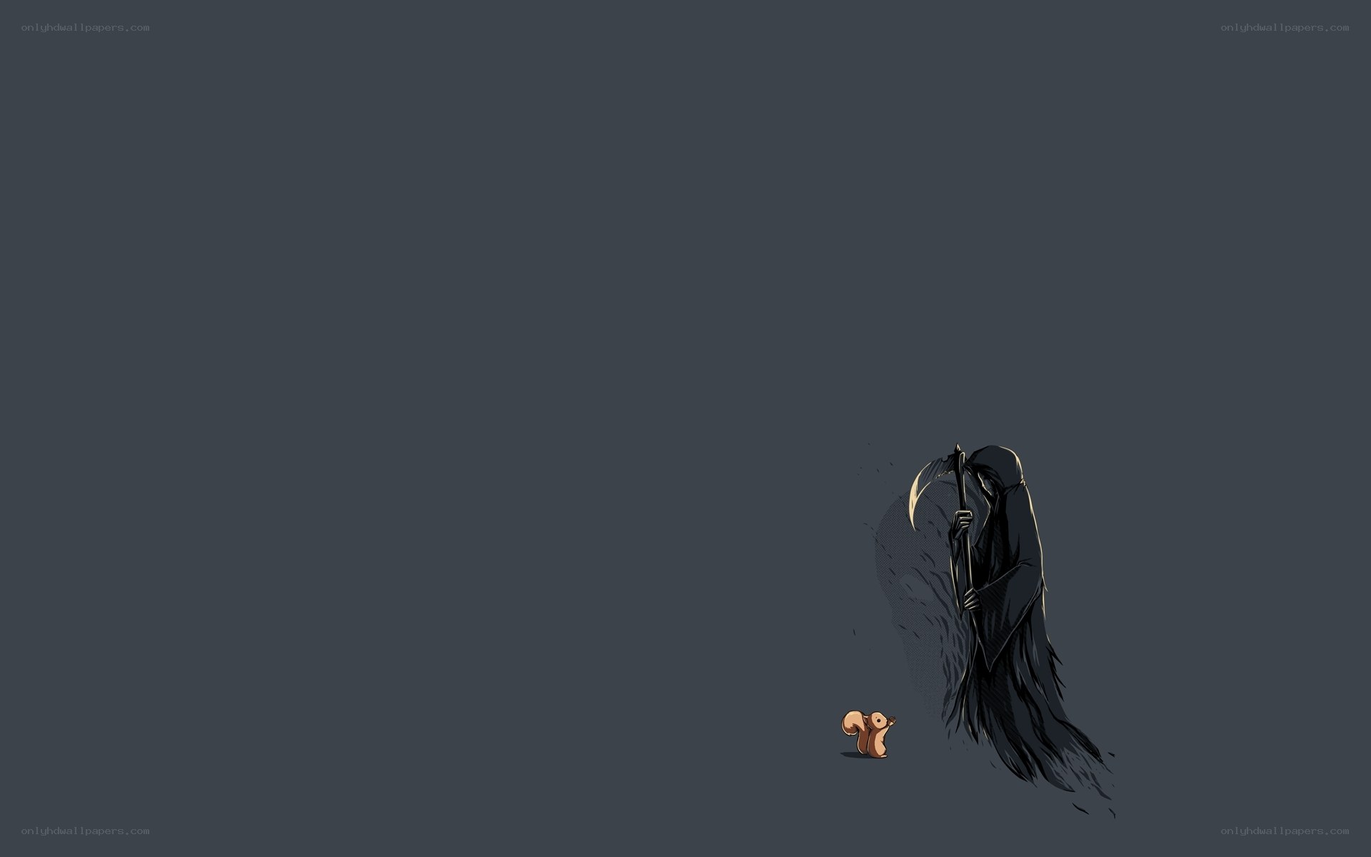 Grim Reaper and squirrel