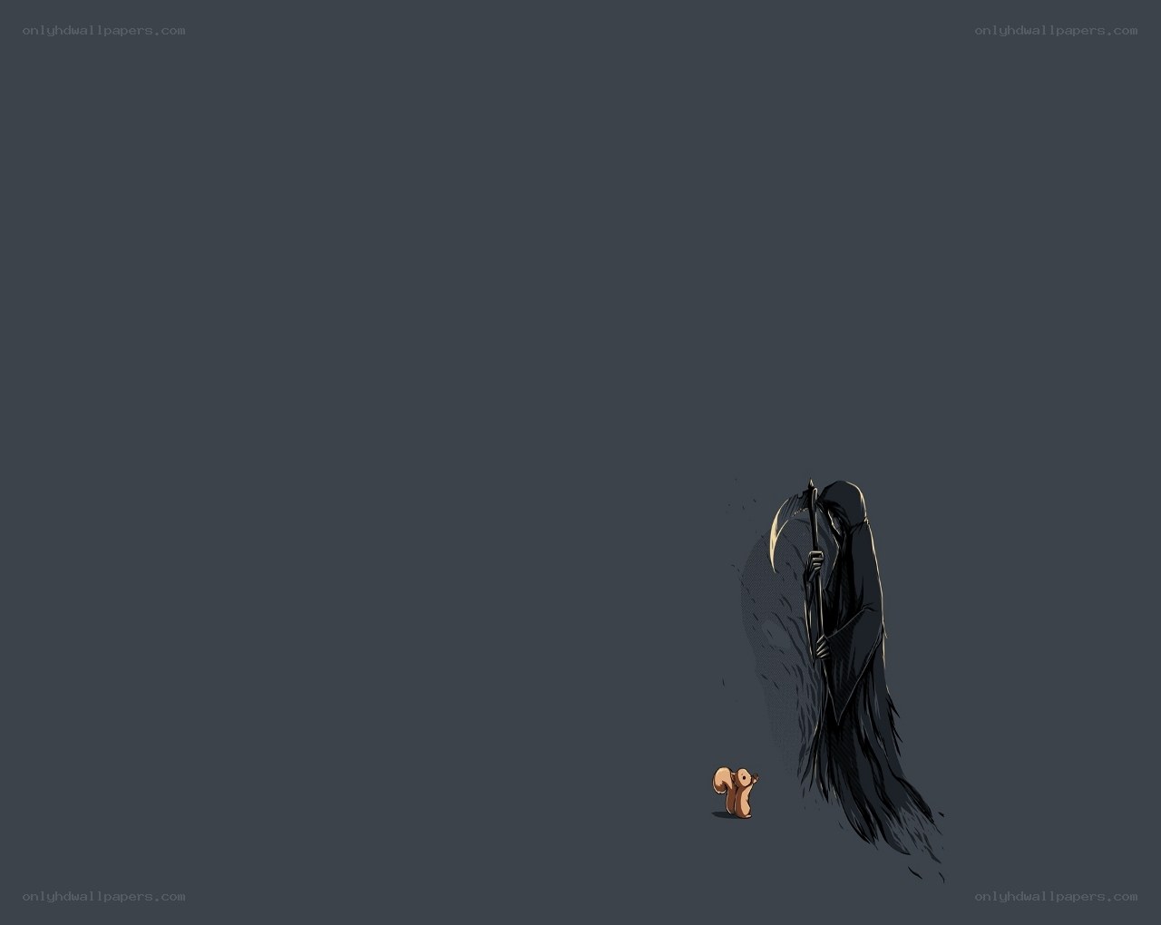 Grim Reaper and squirrel