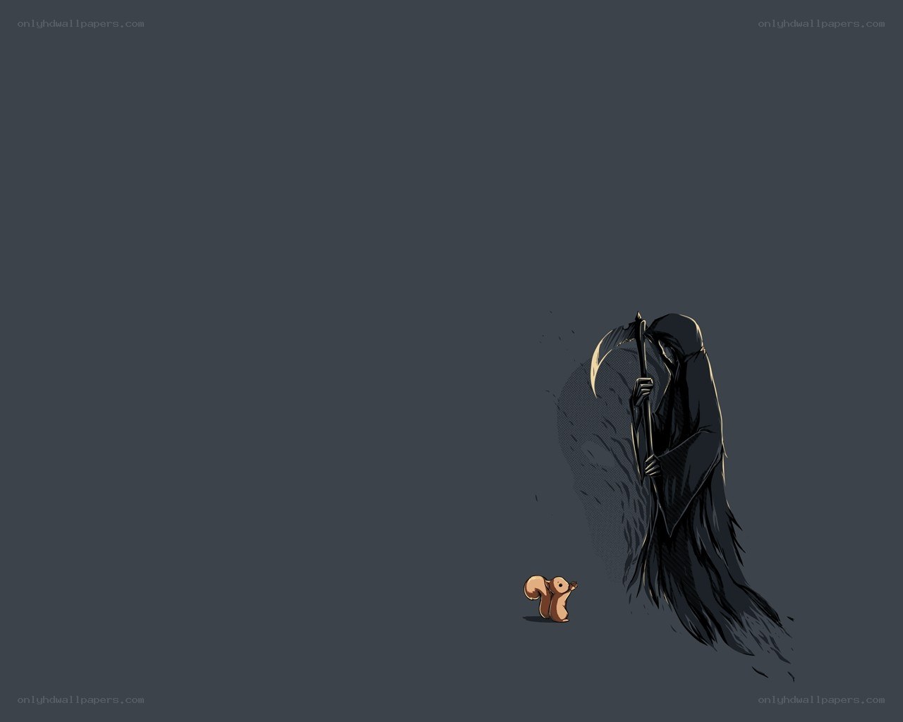 Grim Reaper and squirrel
