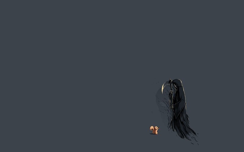 Grim Reaper and squirrel