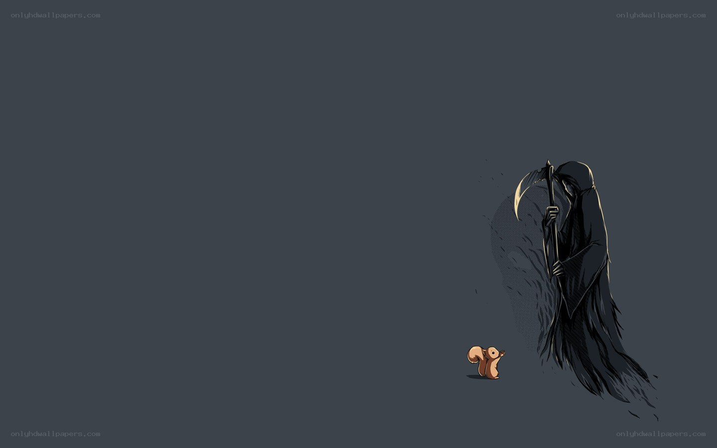 Grim Reaper and squirrel