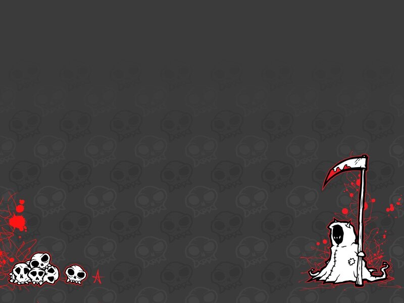 Grim Reaper Cartoon — Black
