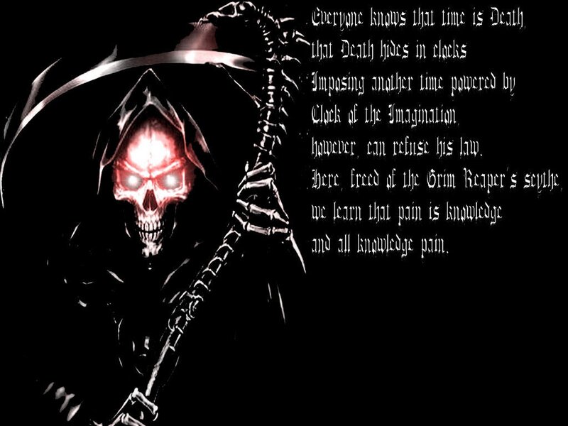 Grim Reaper Figure — Black, Dark, Digital Art, Skull, Scythe