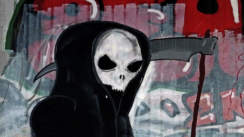 Grim Reaper Figure — Black, Dark, Illustration, Skull