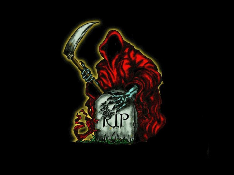 Grim Reaper Figure — Black, Dark, Night, Digital Art