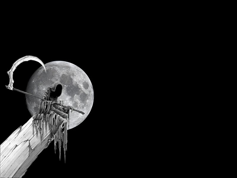 Grim Reaper Figure — Black, Dark, Night, Illustration