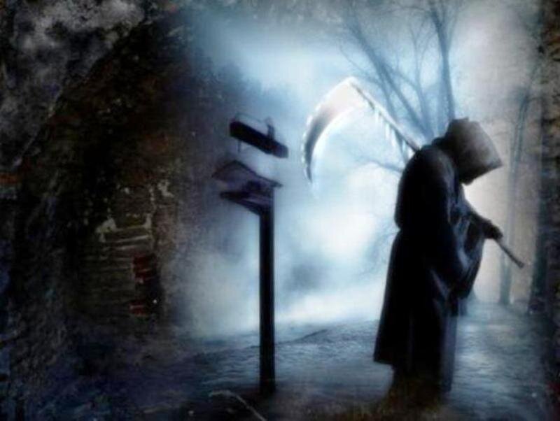 Grim Reaper Figure — Black, Dark, Night