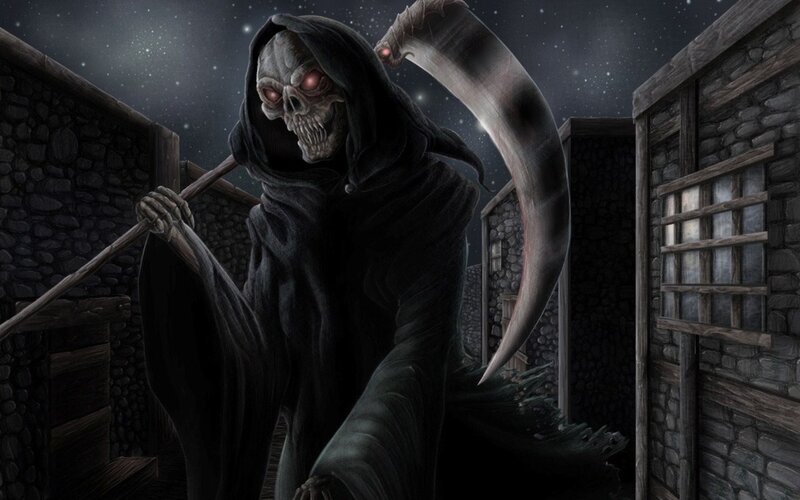 Grim Reaper Figure — Black, Dramatic
