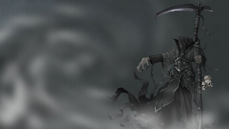 Grim Reaper Figure — Gray, Dark, Digital Art