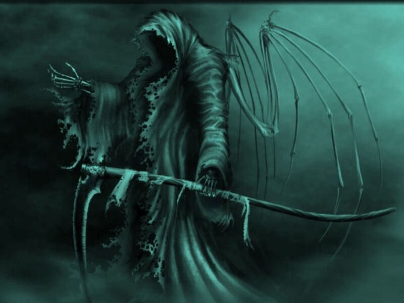 Grim Reaper Figure — Green, Dark