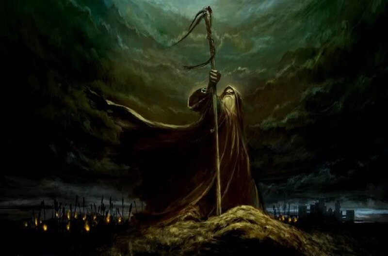 Grim Reaper Figure — Green, Dramatic