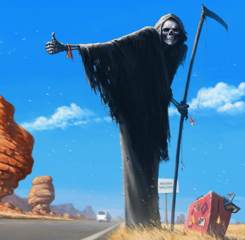 Grim Reaper Hitchhiking