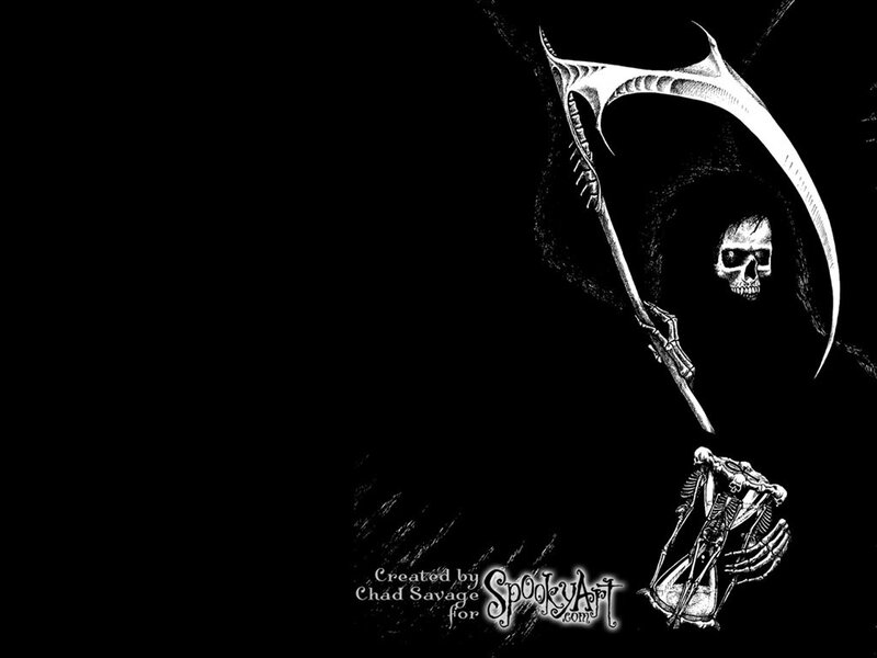 Grim Reaper Illustration — Black, Dark, Night, Skull