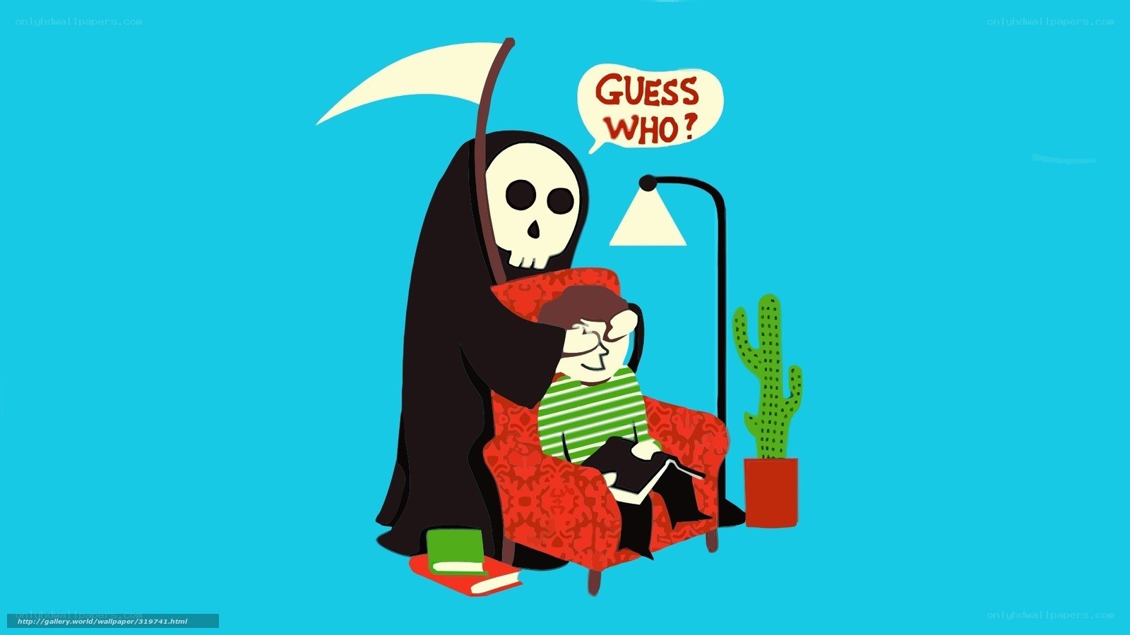 Grim Reaper in a chair