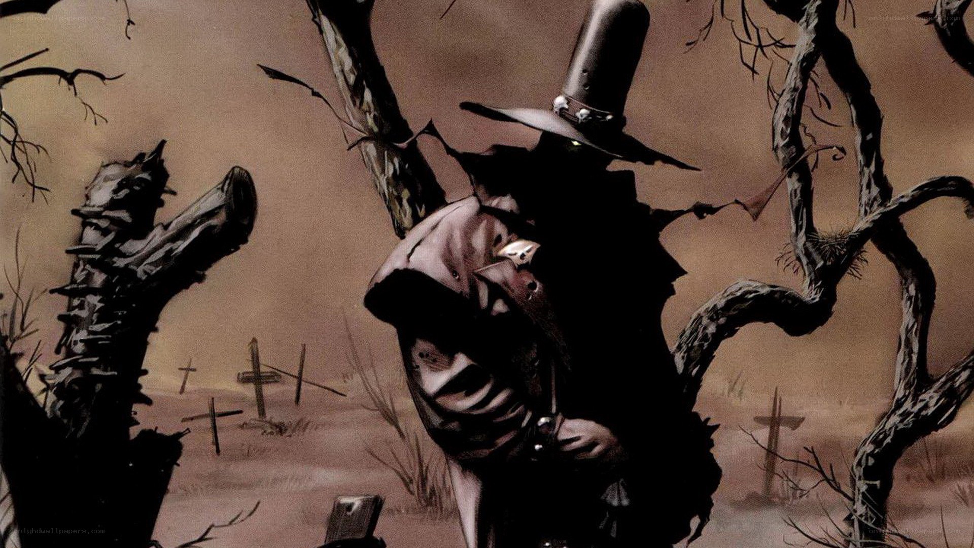 grim reaper in a graveyard