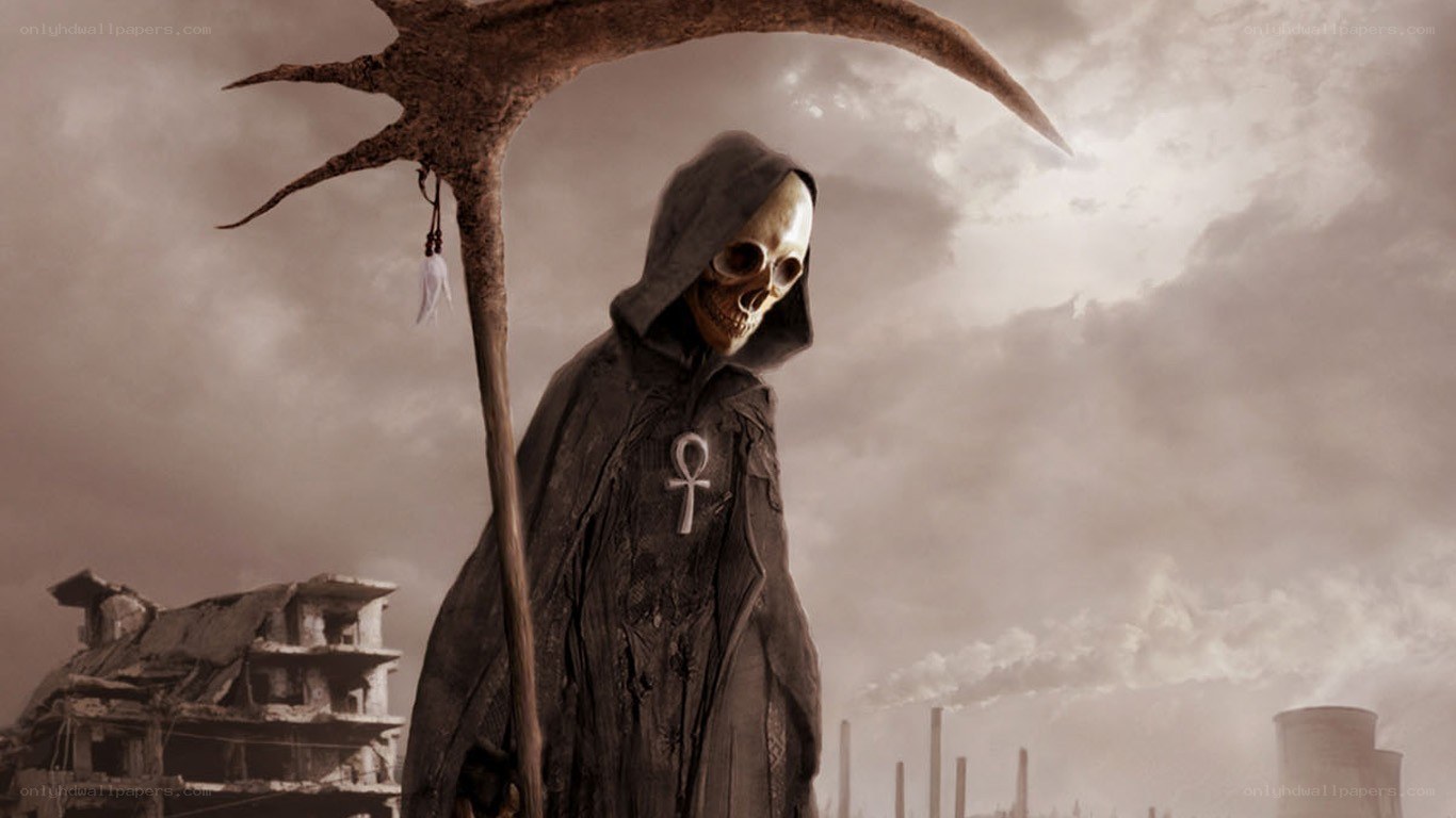 Grim Reaper in a ruined world