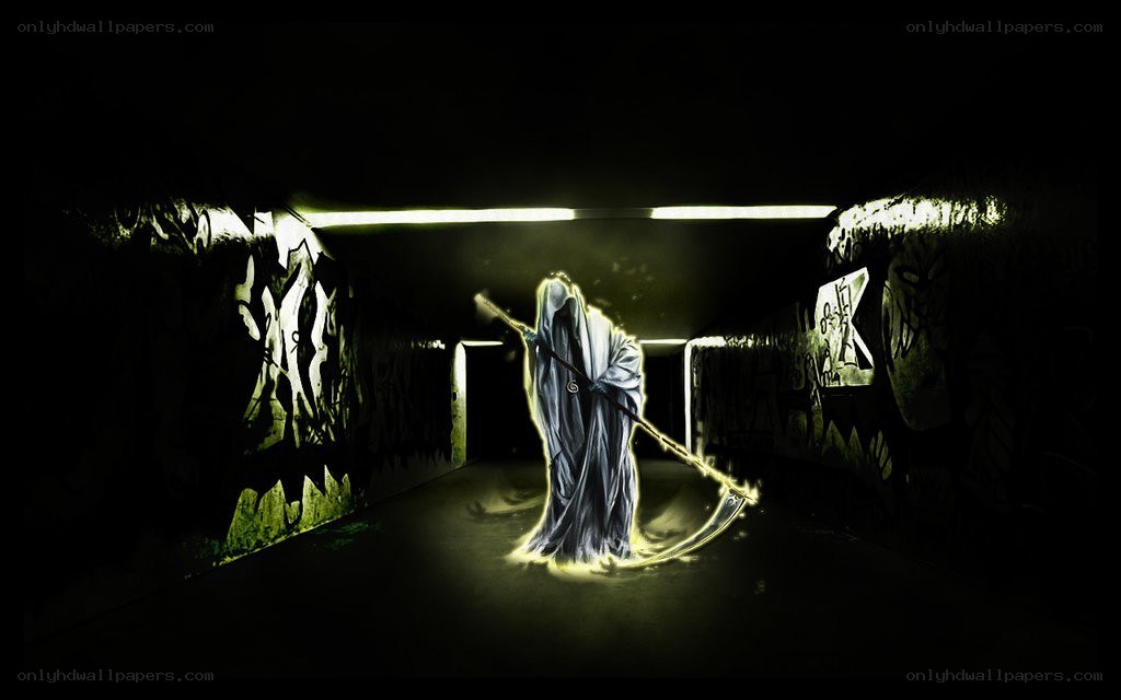 Grim Reaper in a tunnel