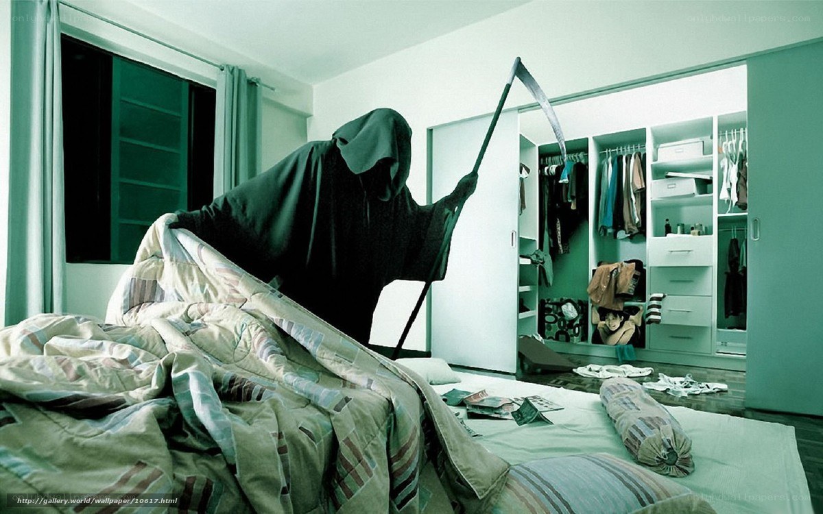 Grim Reaper in bedroom