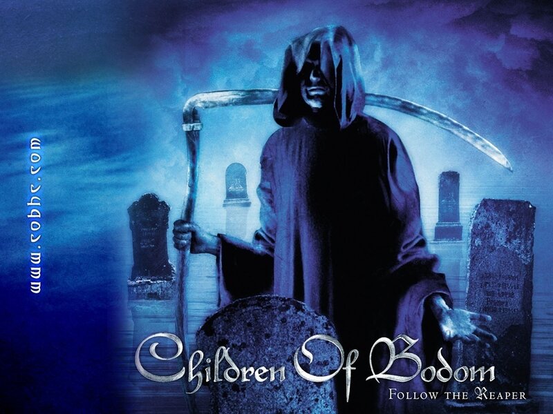 Grim Reaper in Cemetery — Blue, Dark, Ominous, Night