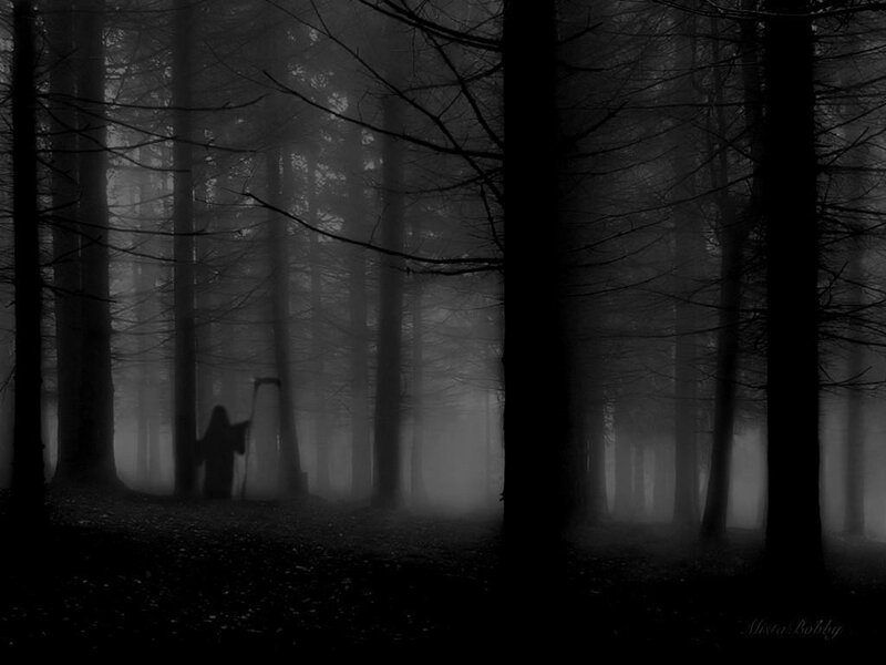 Grim Reaper in Forest — Black