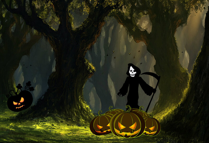 Grim Reaper in Forest — Green