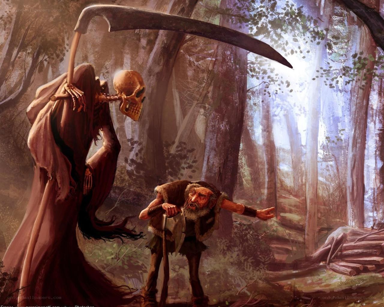 Grim Reaper in the forest
