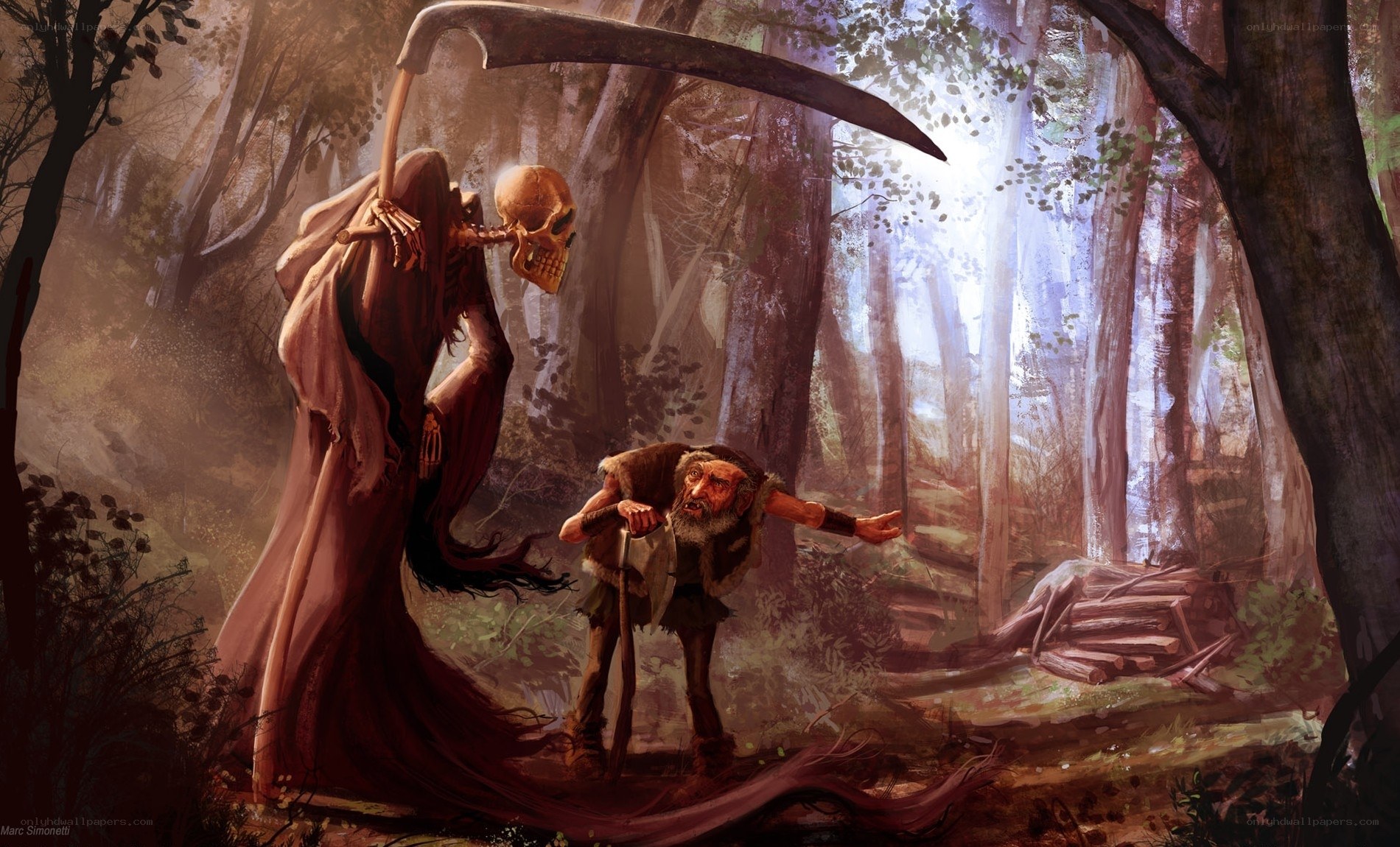 Grim Reaper in the forest