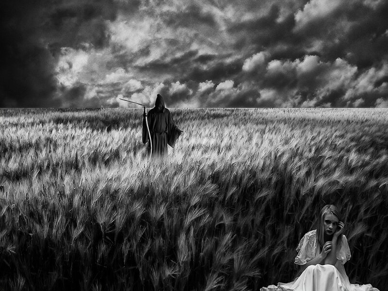 Grim Reaper in Wheat Field