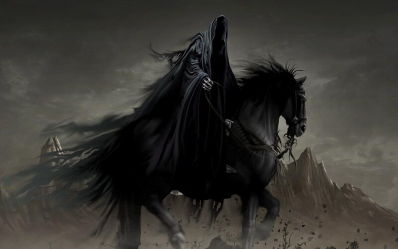 Grim reaper on a black horse