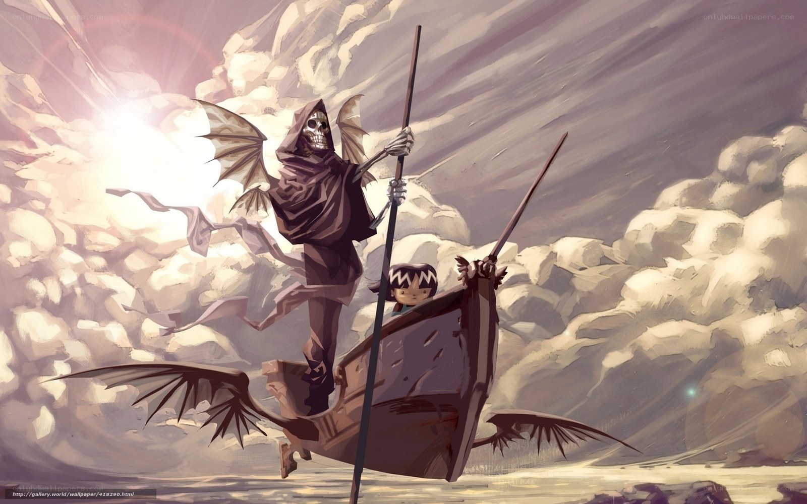 Grim Reaper on a boat