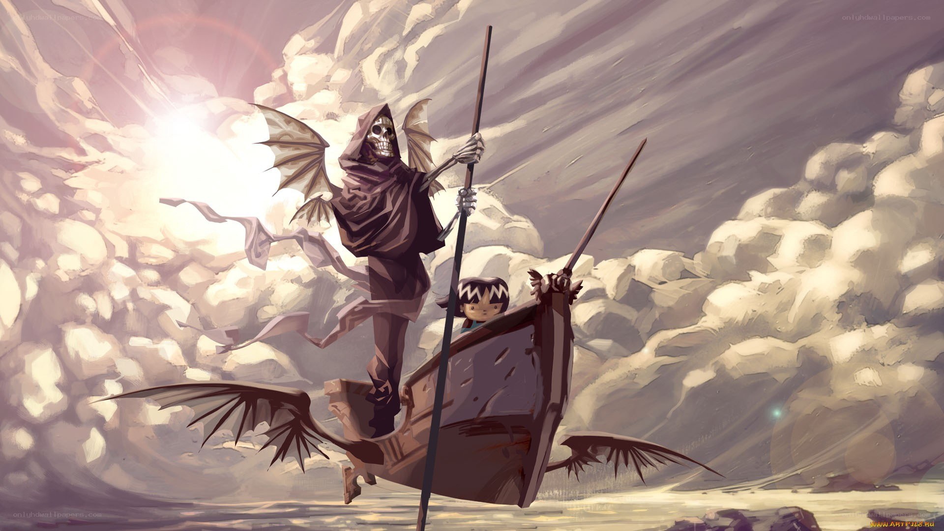 Grim Reaper on a boat