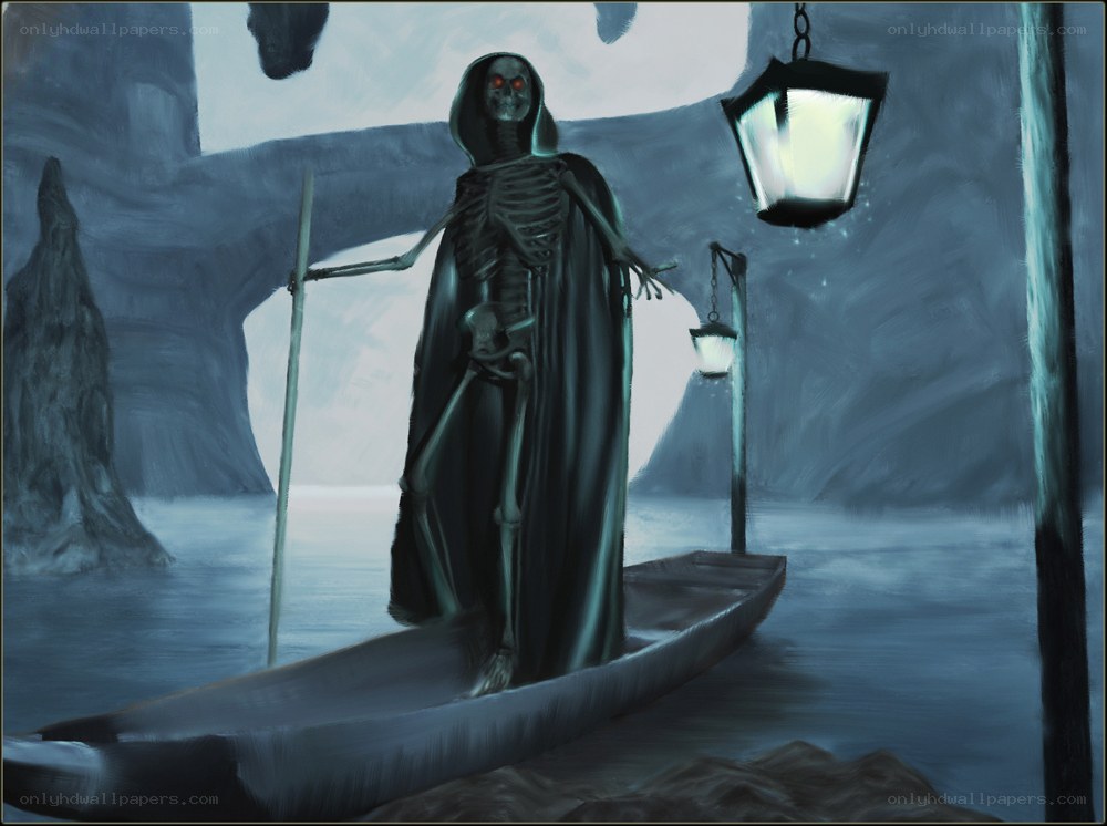 Grim Reaper on a boat