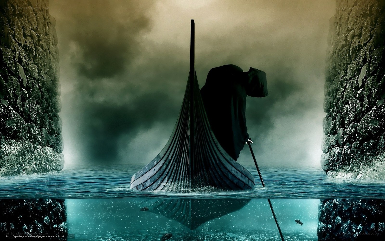 Grim Reaper on a boat
