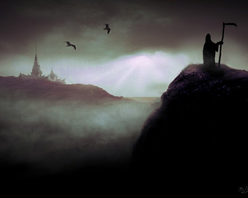 Grim Reaper on a Cliff