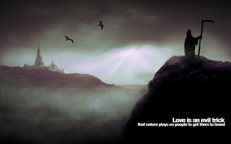 Grim reaper on a cliff
