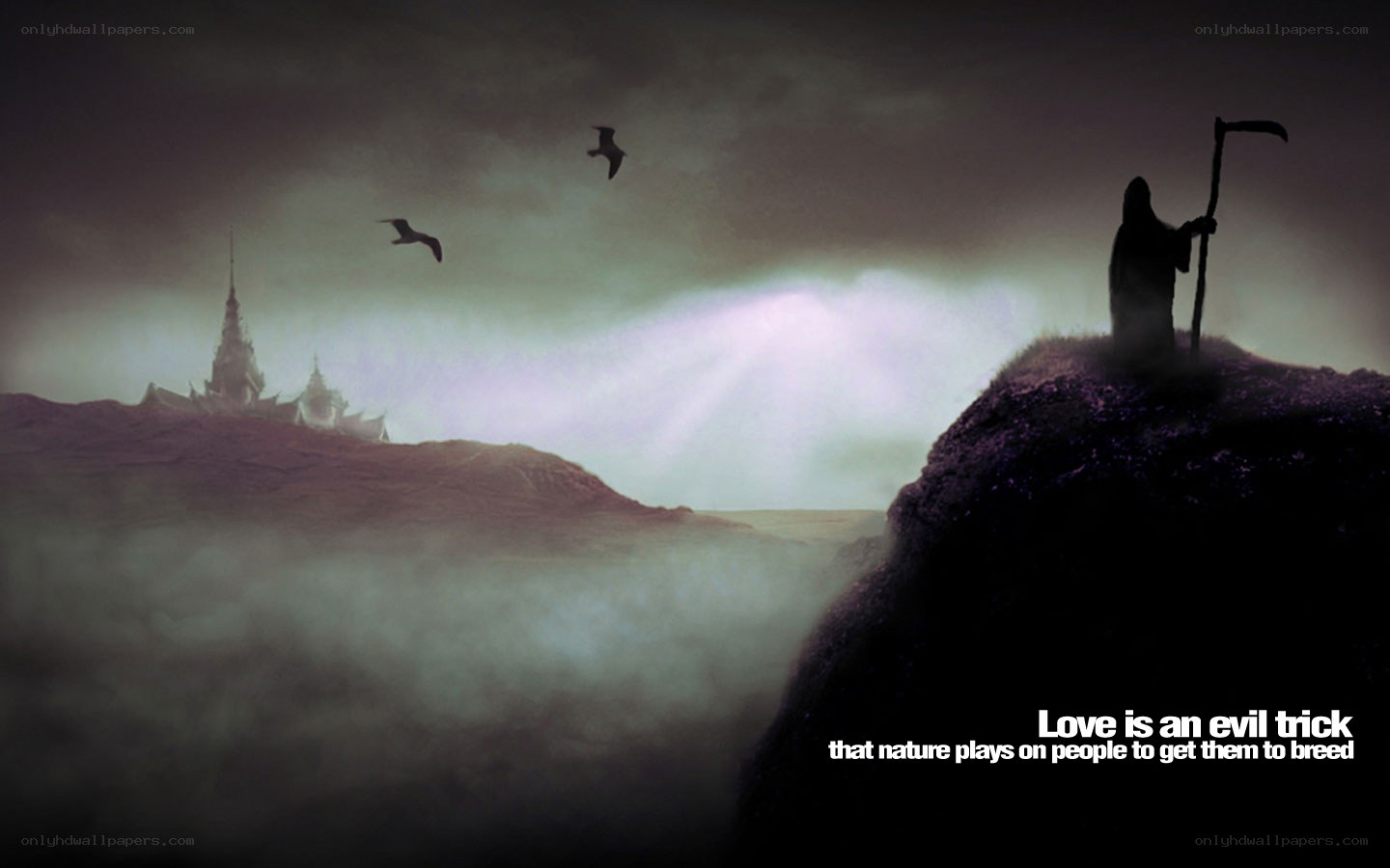 Grim reaper on a cliff