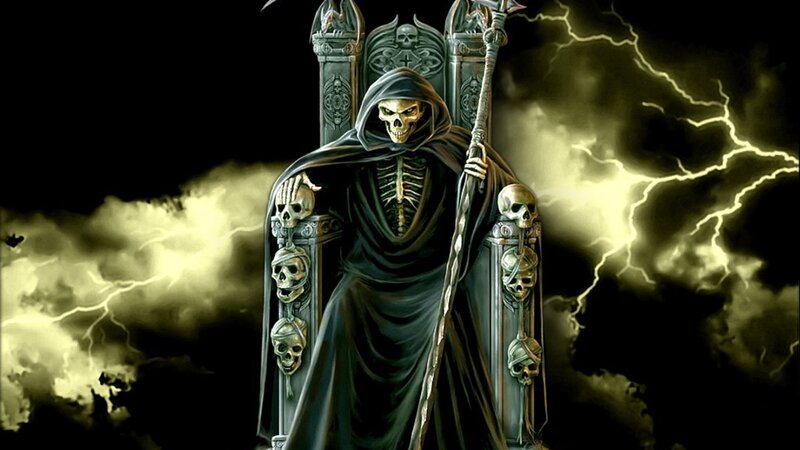 Grim Reaper on a throne