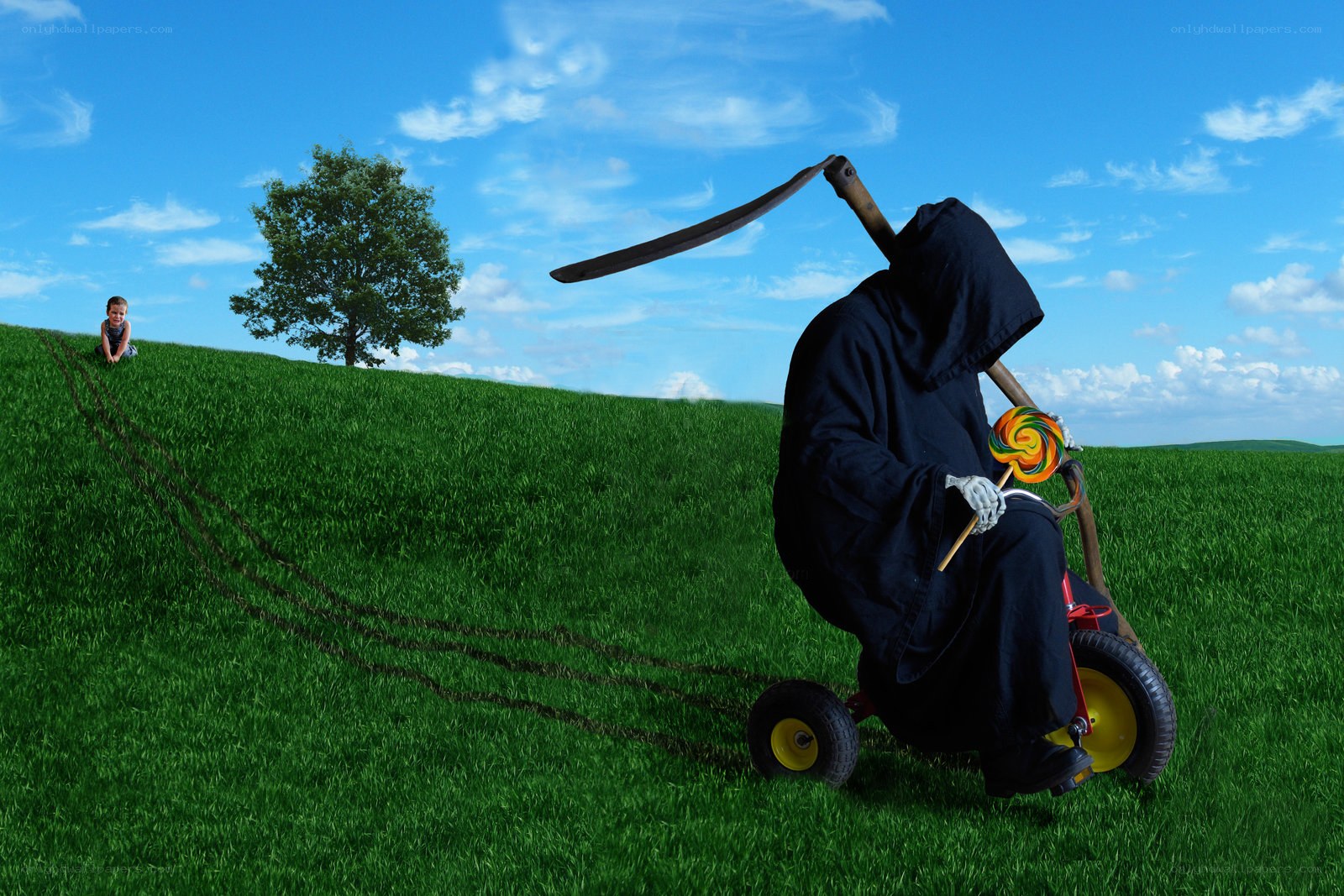 Grim Reaper on a tricycle