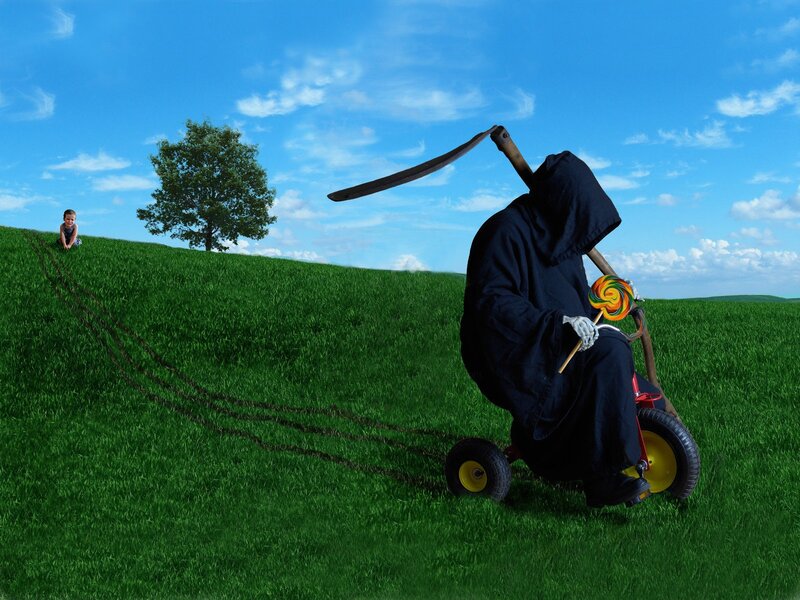 Grim Reaper on a tricycle