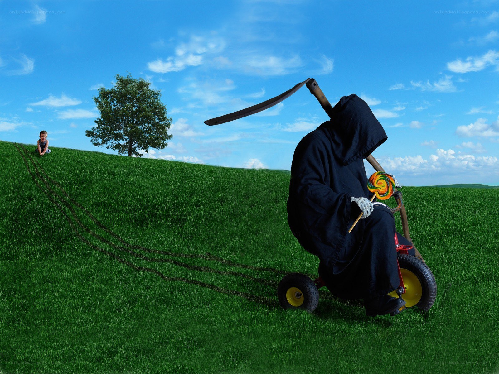 Grim Reaper on a tricycle