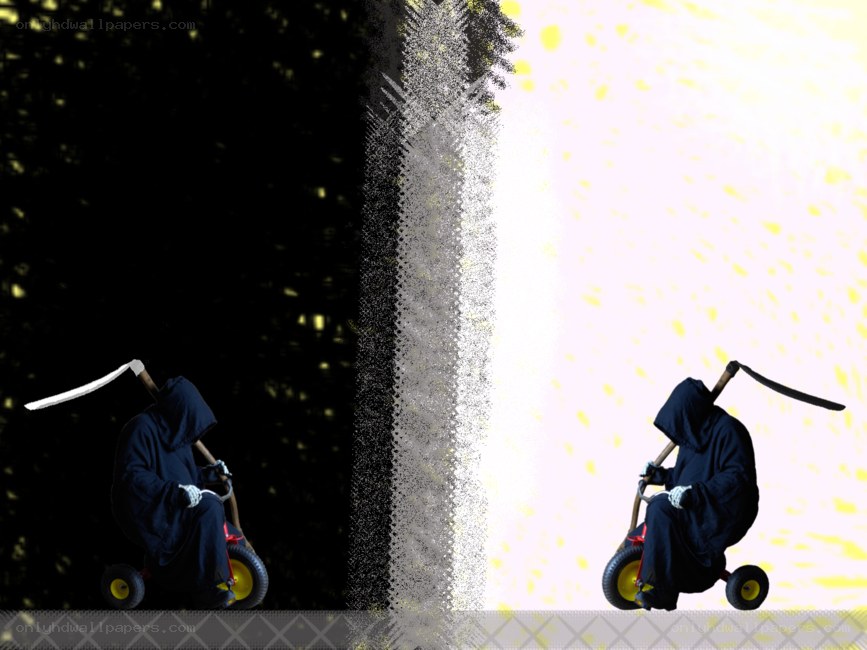 Grim Reaper on a tricycle